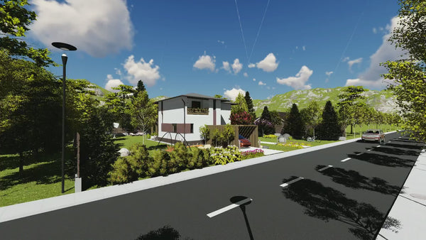 Proiect casa pe structura metalica 200 mp cu etaj 196-040 - model fatada video