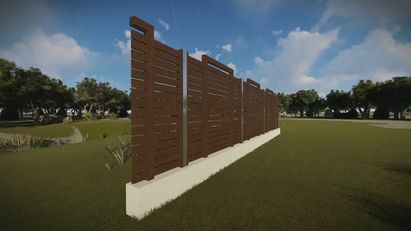 Constructie Gard cu Panouri Lemn si Fundatie Model GA12 - gard casa video