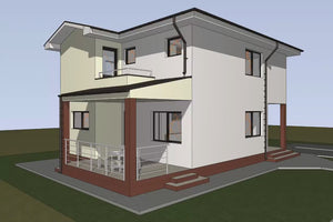 Proiect casa pe structura metalica cu terasa acoperita 014 - model de fatada video thumbnail