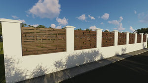 Constructie Gard cu Stalpi de Beton si Panouri Lemn GA07 - gard pentru casa video thumbnail