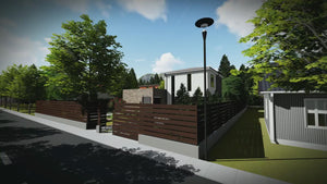 Proiect casa pe structura metalica cu etaj 200 mp 207-069 - fațadă de casă video thumbnail