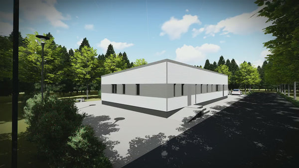 Constructie hala metalica pe un singur nivel proiect 252-008 - video