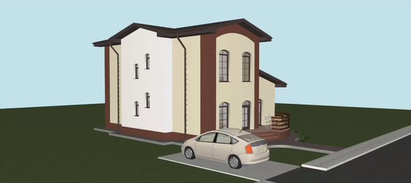 Proiect casa pe structura metalica 150 mp cu etaj 148-022 - model de fatada video
