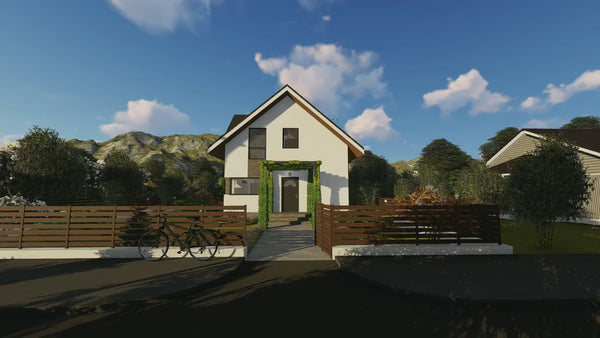 Proiect casa pe structura metalica cu mansarda 4 camere 058 - fatada de casa moderna video