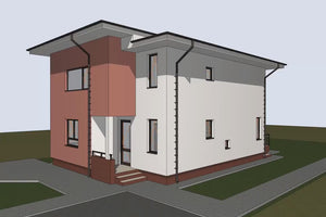 Proiect casa pe structura metalica modern cu doua nivele 016 - video thumbnail
