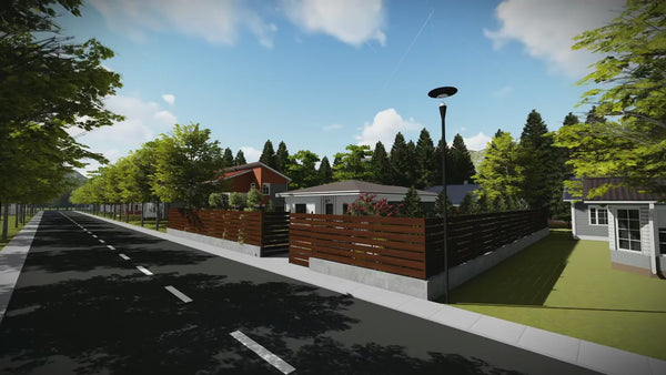 Proiect casa pe structura metalica mica parter 90 mp 088-073 - fatada casa exterior video