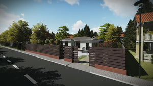 Proiect casa pe structura metalica 076-072 - fatada casei video thumbnail