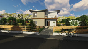 Proiect casa pe structura metalica cu 3 dormitoare 3 bai 034 - fatada de casa exterior video thumbnail