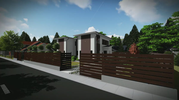 Proiect casa duplex pe structura metalica cu etaj 077 - fatada casei video