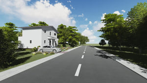 Proiect casa pe structura metalica 180 mp cu terasa 181-026 - fatada de casa alba video thumbnail