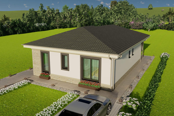 previzualizare a constructiei model de casa frumoasa in lumina zilei
