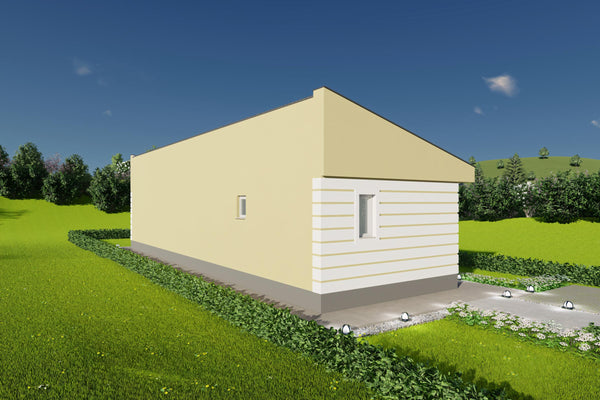 Proiect casa pentru parcele inguste - fata laterala stanga