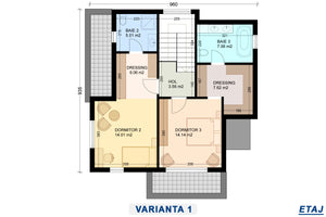 proiect casa 2 nivele model 170-167 varianta 1 plan etaj thumbnail