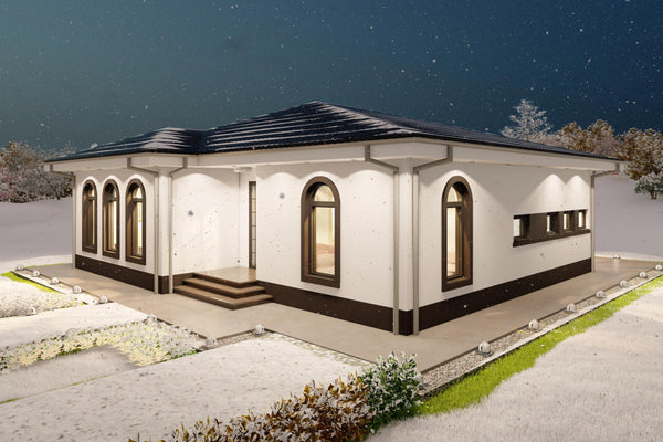 Proiect casa 3 dormitoare 2 bai fara etaj structura metalica poza 2