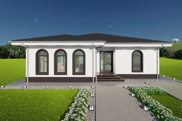 Proiect casa 3 dormitoare 2 bai fara etaj structura metalica poza 6