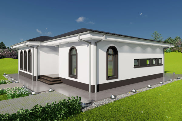 Proiect casa 3 dormitoare 2 bai fara etaj structura metalica poza 9