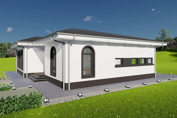 Proiect casa 3 dormitoare 2 bai fara etaj structura metalica poza 10