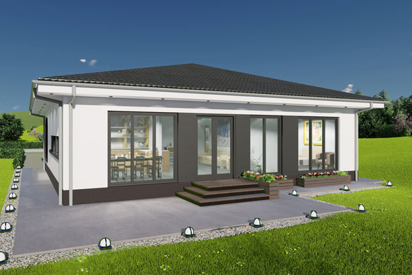 Proiect casa 3 dormitoare 2 bai fara etaj structura metalica poza 16