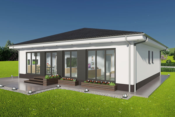 Proiect casa 3 dormitoare 2 bai fara etaj structura metalica poza 18