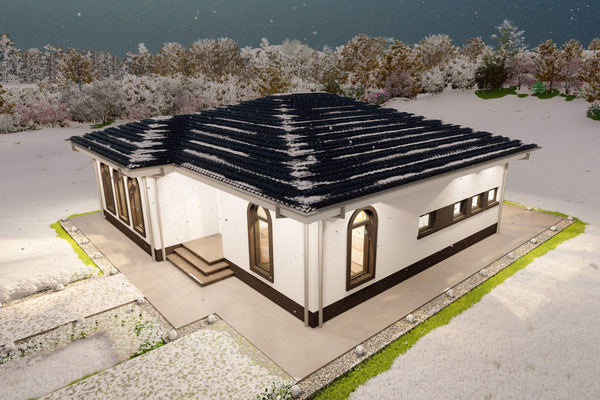 Proiect casa 3 dormitoare 2 bai fara etaj structura metalica poza 22