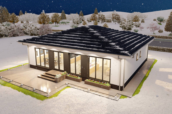 Proiect casa 3 dormitoare 2 bai fara etaj structura metalica poza 24