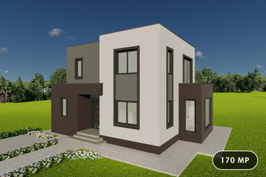 Proiect casa 3 dormitoare cu etaj structura metalica 170-167