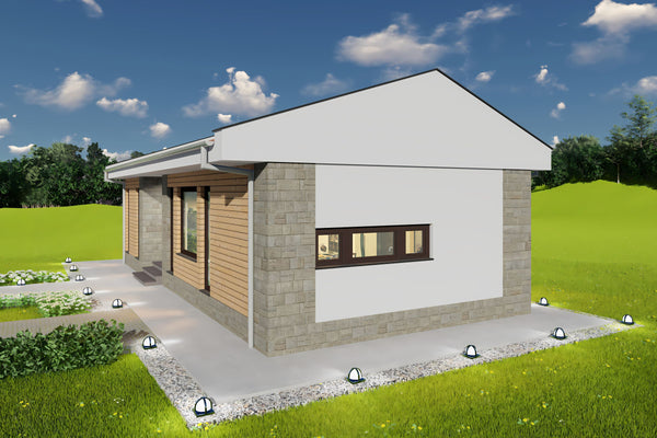 Proiect casa 3 dormitoare living baie si bucatarie pe structura metalica 09