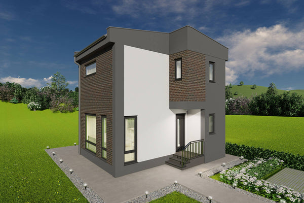 Proiect casa cu etaj 100 mp pe structura metalica poza 19