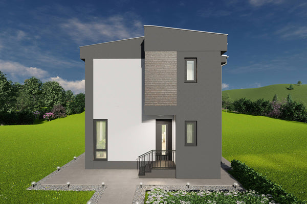 Proiect casa cu etaj 100 mp pe structura metalica poza 14