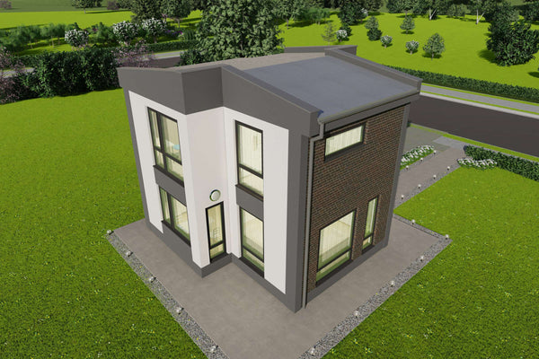 Proiect casa cu etaj 100 mp pe structura metalica poza 18