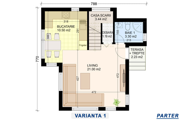Proiect casa cu etaj 100 mp pe structura metalica schita casa la parter varianta 1