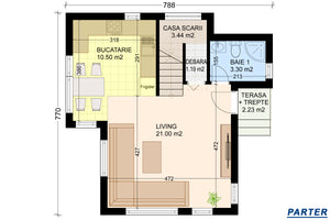 Proiect casa cu etaj 100 mp pe structura metalica schita casa la parter thumbnail