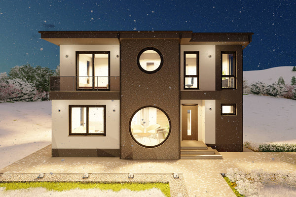 Proiect casa cu etaj amprenta 70 mp structura metalica poza 2