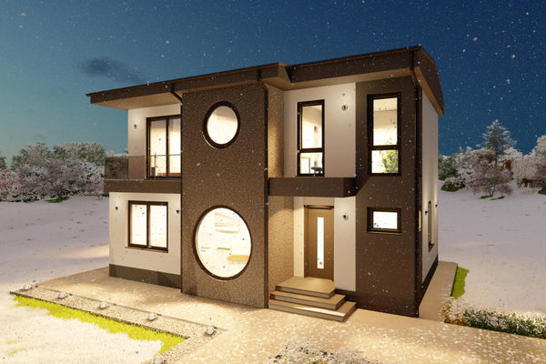 Proiect casa cu etaj amprenta 70 mp structura metalica poza 3