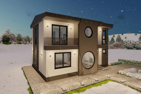 Proiect casa cu etaj amprenta 70 mp structura metalica poza 4