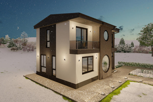 Proiect casa cu etaj amprenta 70 mp structura metalica poza 5