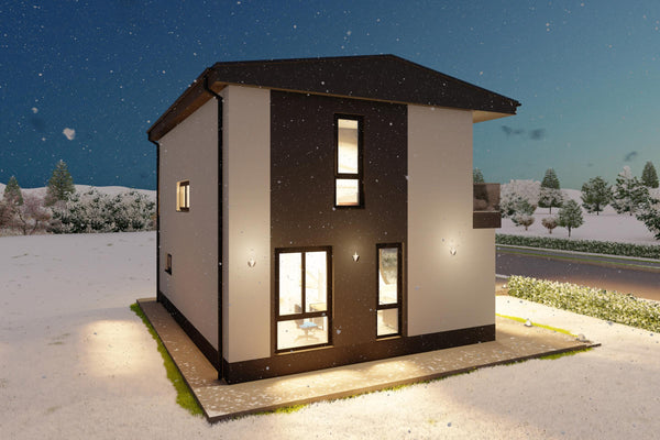 Proiect casa cu etaj amprenta 70 mp structura metalica poza 6