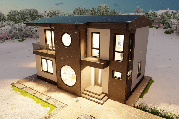 Proiect casa cu etaj amprenta 70 mp structura metalica poza 8