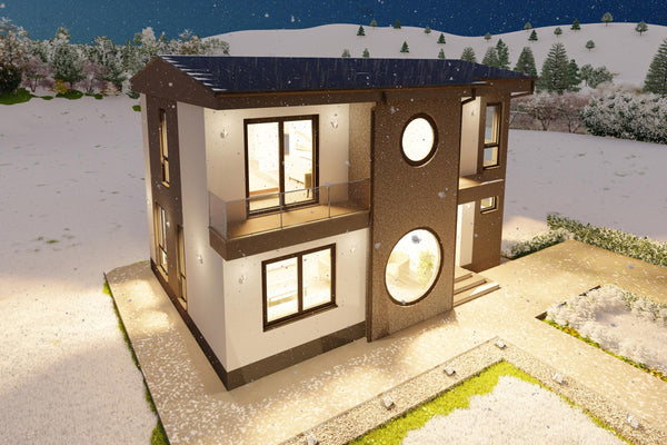 Proiect casa cu etaj amprenta 70 mp structura metalica poza 9