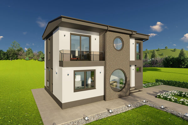 Proiect casa cu etaj amprenta 70 mp structura metalica poza 14