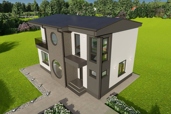 Proiect casa cu etaj amprenta 70 mp structura metalica poza 21