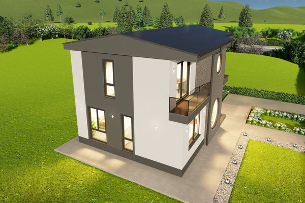 Proiect casa cu etaj amprenta 70 mp structura metalica poza 23