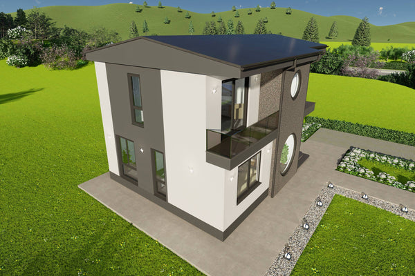 Proiect casa cu etaj amprenta 70 mp structura metalica poza 24