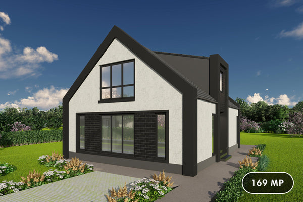 proiect casa cu mansarda 3 dormitoare structura metalica imagine 1