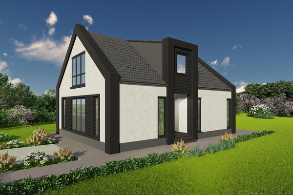 proiect casa cu mansarda 3 dormitoare structura metalica imagine 2