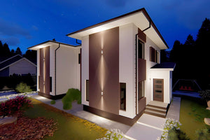 Proiect casa duplex pe structura metalica cu etaj 077 - fatada casei imagine 7 thumbnail