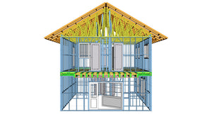 Montaj casa pe structura metalica cu etaj 134 mp in provincie thumbnail