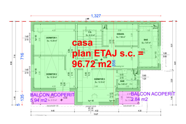 proiect casa metalica plan etaj