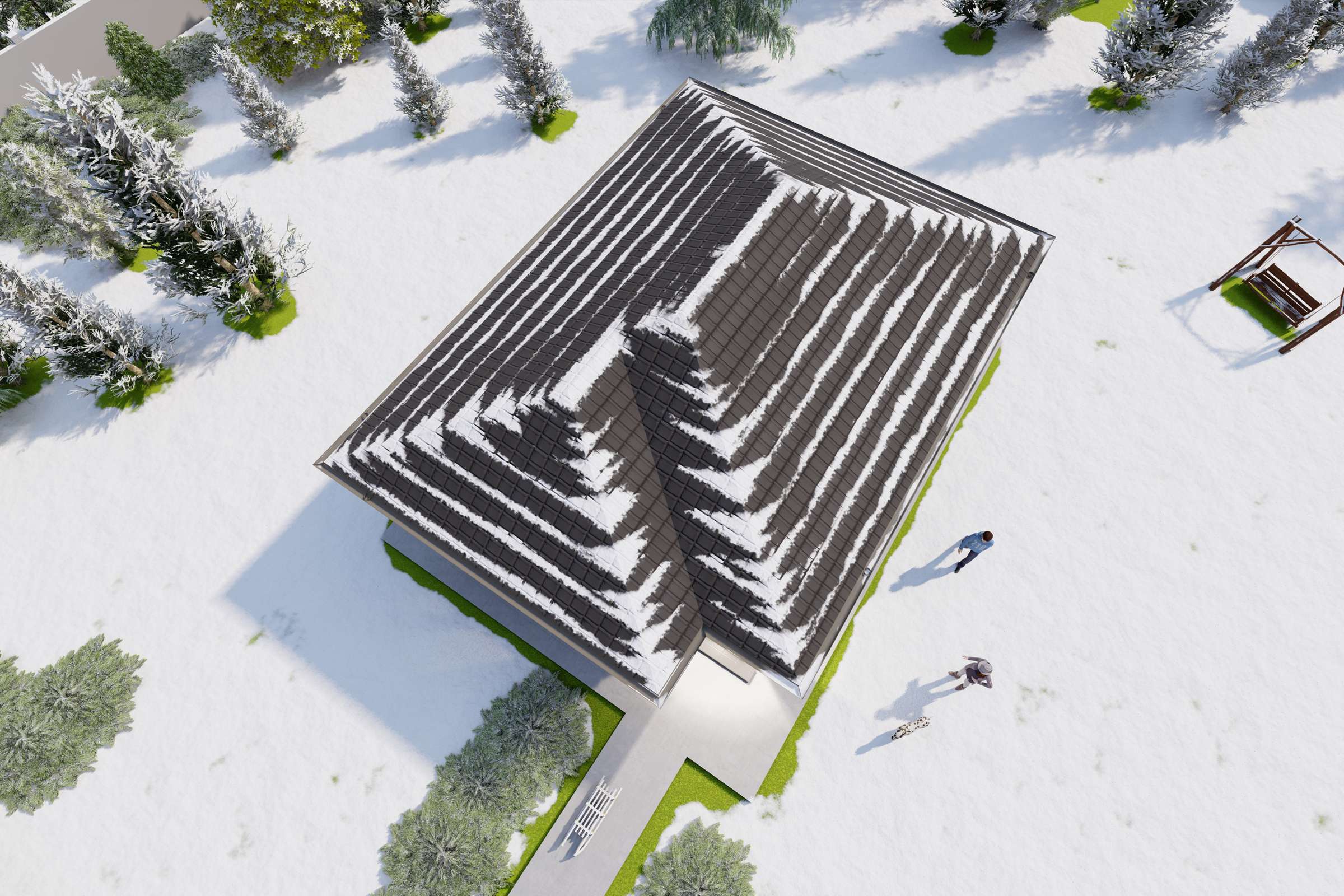 Proiect casa mica pe structura metalica cu un dormitor 80 mp - design exterior modern poza 20