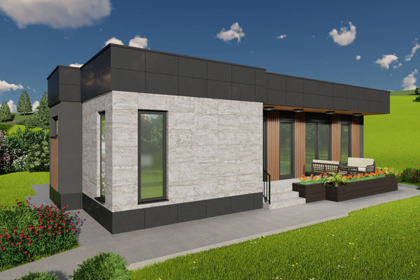 Proiect casa moderna fara acoperis pe structura metalica - poza 3